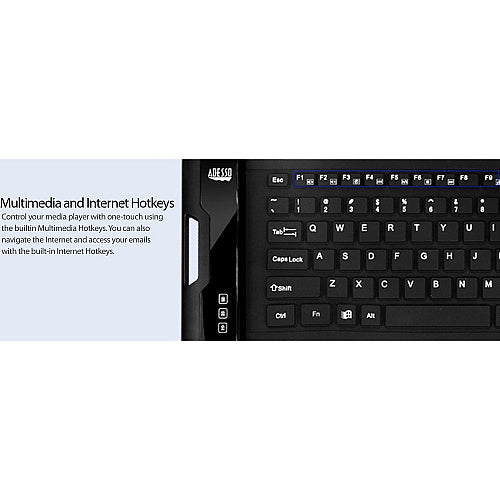 Adesso AKB-212UB Antimicrobial Waterproof Flex Keyboard – Mini USB Keyboard