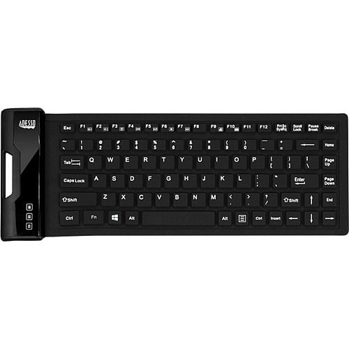 Adesso AKB-212UB Antimicrobial Waterproof Flex Keyboard – Mini USB Keyboard