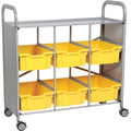 Gratnells Callero Plus Library Cart with 6 Deep Sunshine Yellow Trays