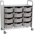 Gratnells Callero Plus Treble Cart with 12 Deep Silver Trays