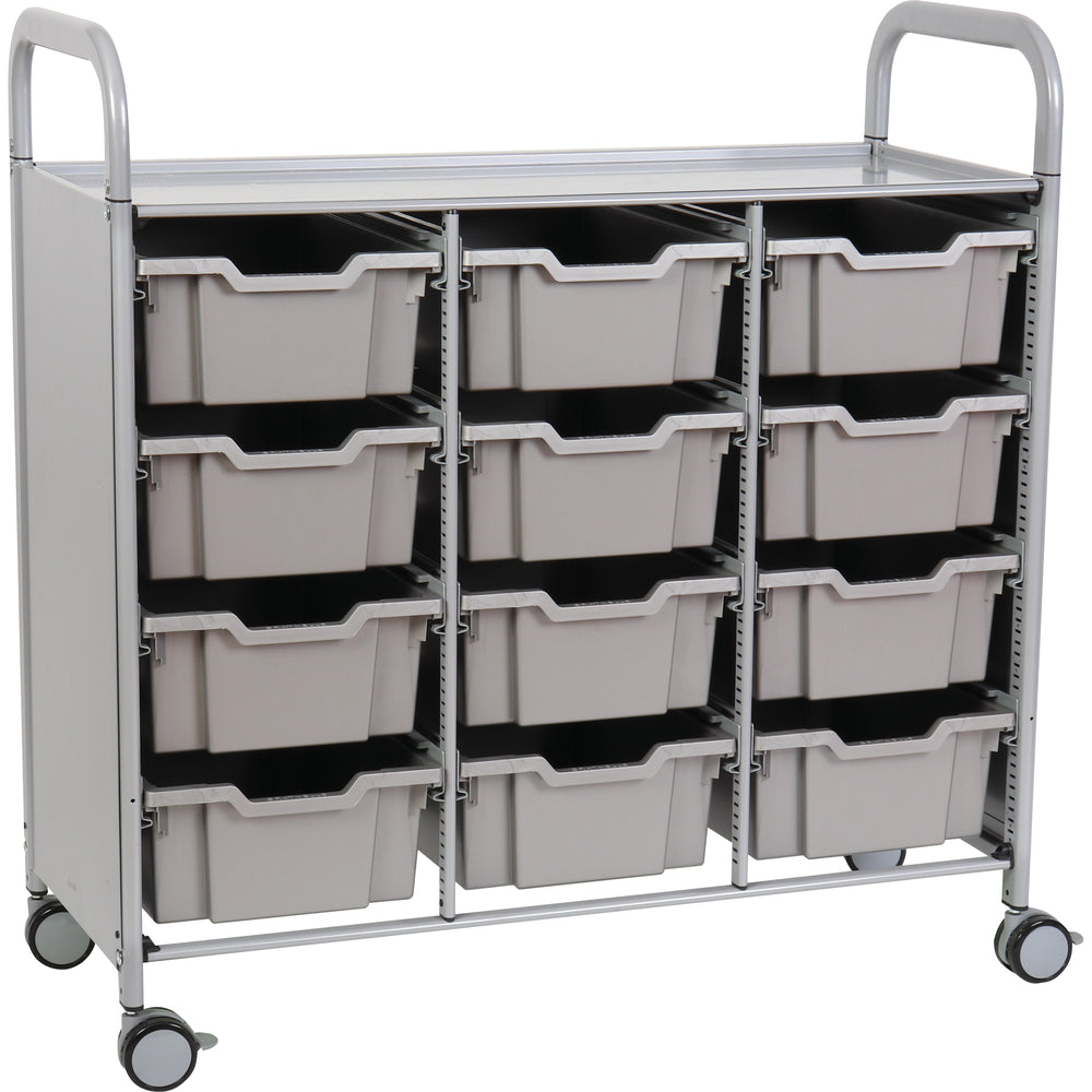 Gratnells Callero Plus Treble Cart with 12 Deep Silver Trays