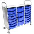 Gratnells Callero Plus Treble Cart with 16 Shallow & 4 Deep Royal Blue Trays