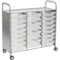 Gratnells Callero Plus Treble Cart with 16 Shallow & 4 Deep Translucent Trays