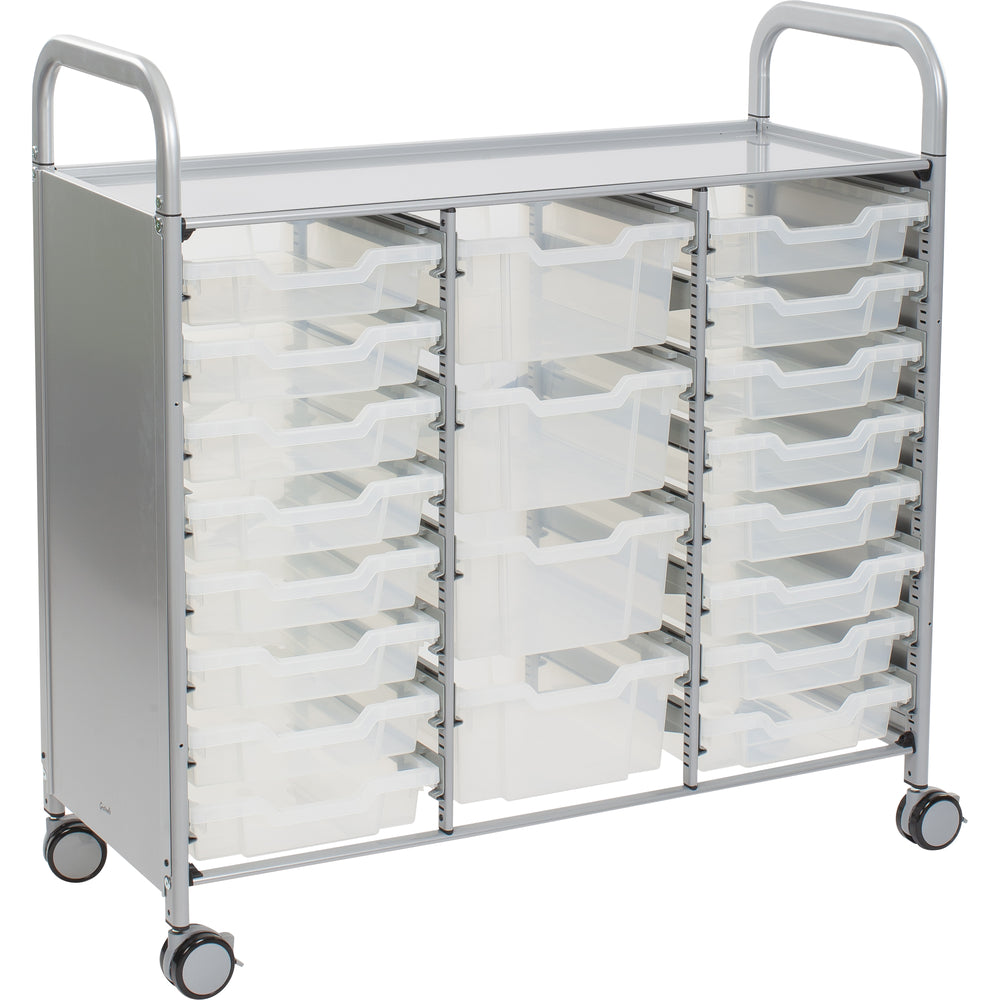 Gratnells Callero Plus Treble Cart with 16 Shallow & 4 Deep Translucent Trays
