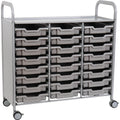 Gratnells Callero Plus Treble Cart with 24 Shallow Silver Trays