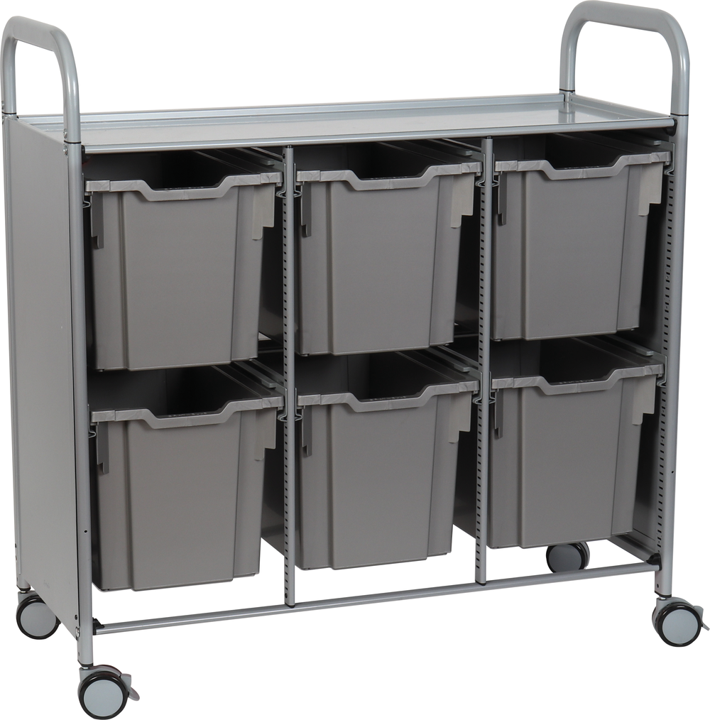 Gratnells Callero Plus Treble Cart with 6 Jumbo Silver Trays
