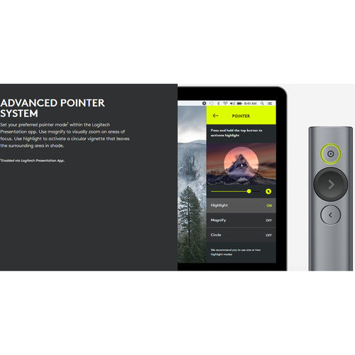 Logitech Spotlight Wireless Presentation Remote - Slate