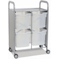 Gratnells Callero Double Metal Cart with 8 Jumbo Translucent Trays
