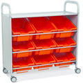 Gratnells Callero Triple School Tilted Tray Cart with 9 Deep F2 Trays – Flame Red