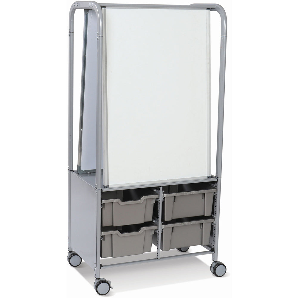 Gratnells MakerHub Collaboration Cart with 2 Magnetic Boards & 4 Deep F2 Trays – Silver