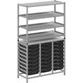 Gratnells Dynamis Lab & Healthcare Combo Cart with 24 Shallow Trays & 3 Shelves - Jet Black