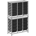 Gratnells Dynamis Lab & Healthcare Combo Cart with Mixed-Depth Trays – Jet Black