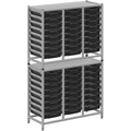 Gratnells Dynamis Lab & Healthcare Combo Cart with 48 Shallow Trays – Jet Black, Silver Frame