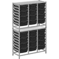 Gratnells Dynamis Lab & Healthcare Combo Cart with 24 Deep Trays – Jet Black