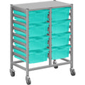 Gratnells Dynamis Lab & Healthcare Mid Double Cart with 8 Kiwi Deep Trays