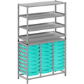 Gratnells Dynamis Lab & Healthcare Combo Cart with 24 Shallow Kiwi Antimicrobial Trays