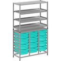 Gratnells Dynamis Lab & Healthcare Combo Cart with 27 Kiwi Antimicrobial Trays (12 Deep Trays)