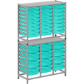 Gratnells Dynamis Lab & Healthcare Combo Cart with 24 Shallow & 12 Deep Kiwi Antimicrobial Trays