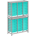 Gratnells Dynamis Lab & Healthcare Combo Cart with 48 Antimicrobial Kiwi Shallow Trays