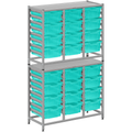 Gratnells Dynamis Lab & Healthcare Combo Cart with 24 Deep Kiwi Antimicrobial Trays