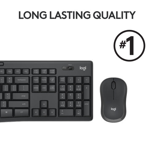Logitech MK295 Silent Wireless Keyboard & Mouse Combo - Graphite