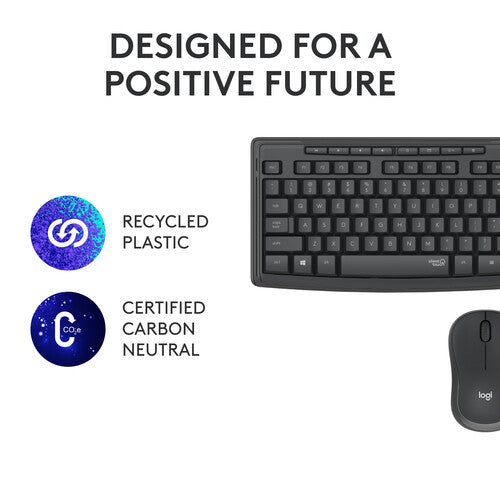 Logitech MK295 Silent Wireless Keyboard & Mouse Combo - Graphite