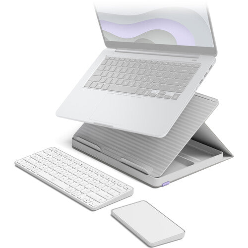Logitech Casa Pop-Up Desk Wireless Workspace Kit with Laptop Stand – Nordic Calm