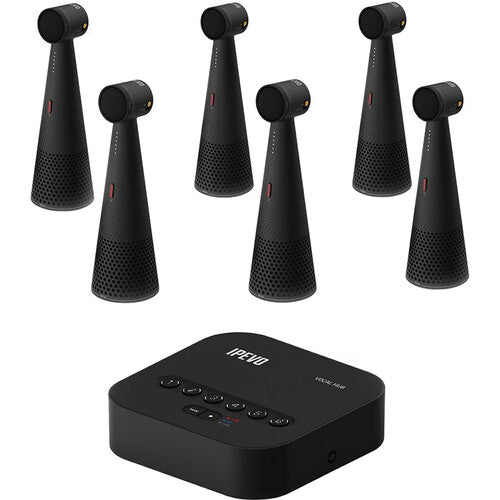 IPEVO ENSEMBLE 6 VOCAL Speakerphones + Wireless HUB Bundle