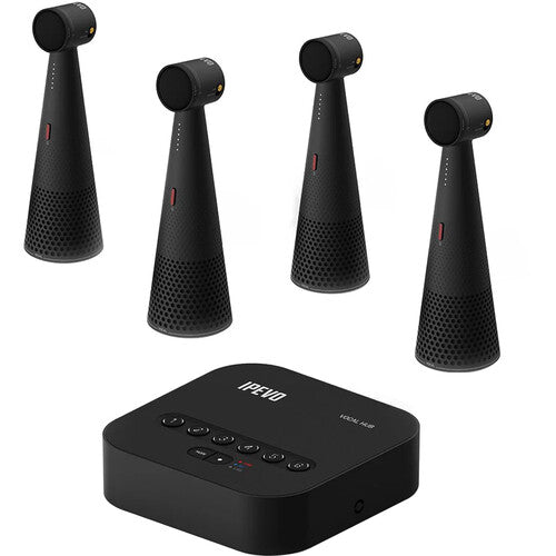 IPEVO QUARTET Wireless Conference Speakerphone Bundle with 4 VOCAL Speakerphones & HUB