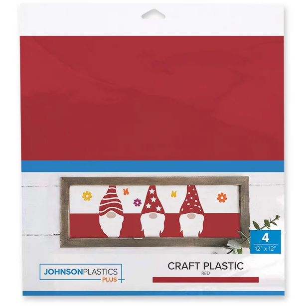 FLUX Craft Plastic Acrylic Sheet Pack - Red, 12 x 12 in, 4 Pack (.025 in)