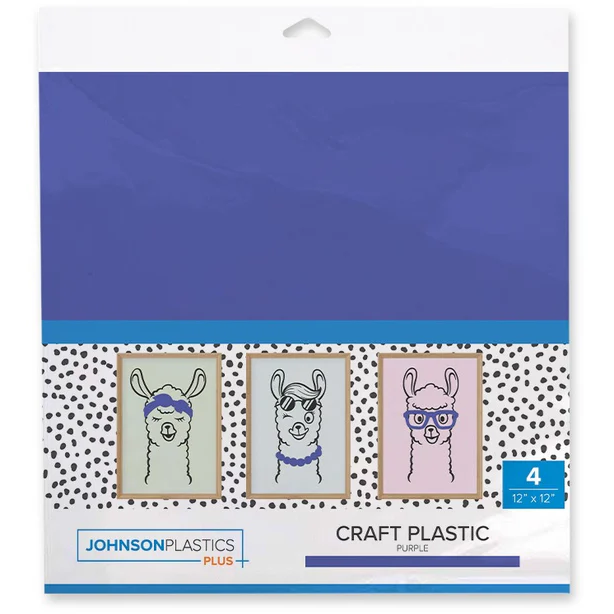 FLUX Craft Plastic Acrylic Sheets – Purple, 12" x 12", 4-Pack (.025")