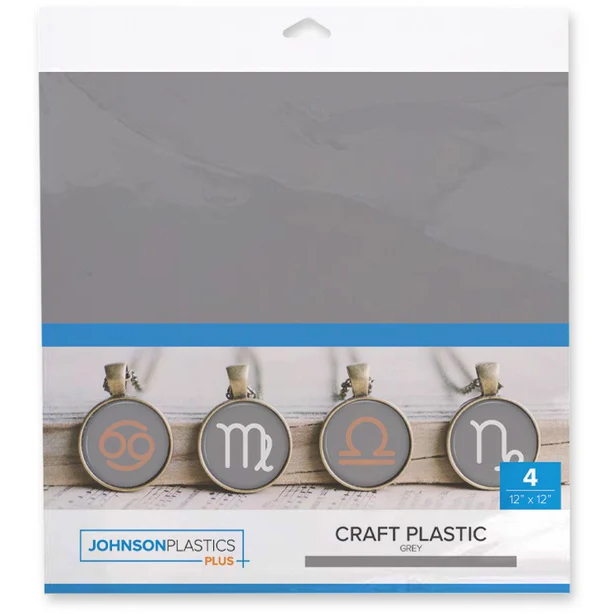 FLUX Craft Plastic Acrylic Sheets - Gray Matte 12 x 12 in (4 Pack)