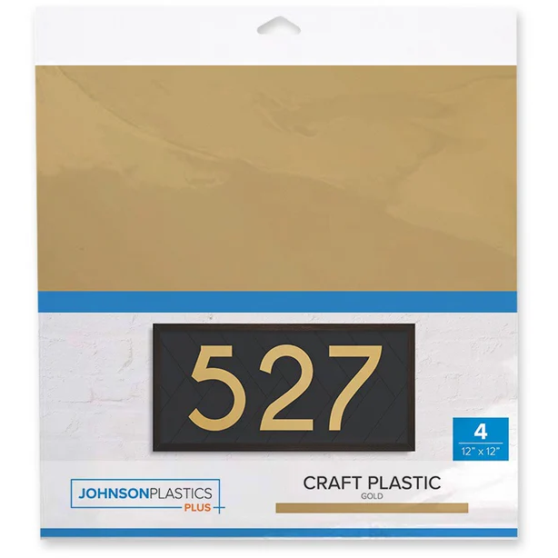 FLUX Craft Plastic Acrylic Sheets - Gold, 12" x 12", .025" Thick, 4-Pack