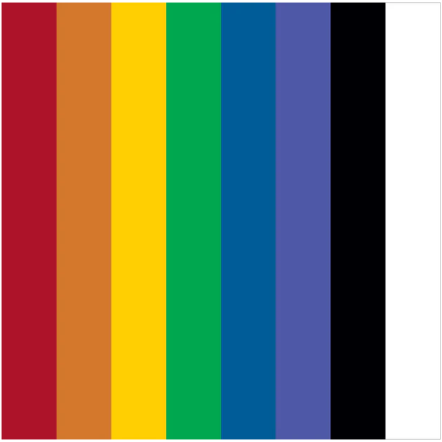 FLUX Craft Plastic Acrylic Sheet Pack – Rainbow Colors, 12" x 12", 8 Pack (.025")