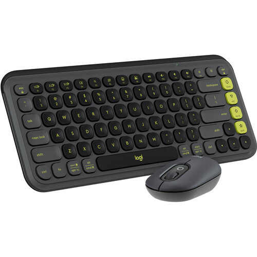 Logitech POP Icon Wireless Keyboard & Mouse Combo – Graphite/Green