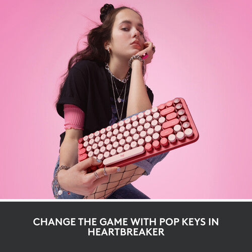 Logitech POP Keys Wireless Mechanical Keyboard - Heartbreaker Rose