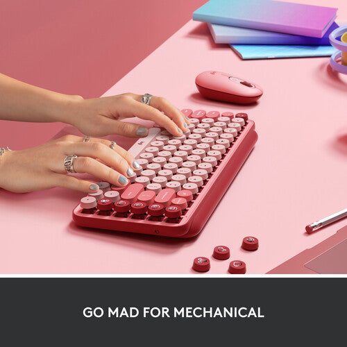 Logitech POP Keys Wireless Mechanical Keyboard - Heartbreaker Rose