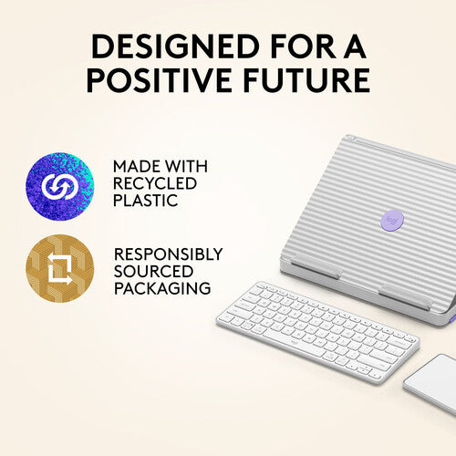 Logitech Casa Pop-Up Desk Wireless Workspace Kit with Laptop Stand – Nordic Calm