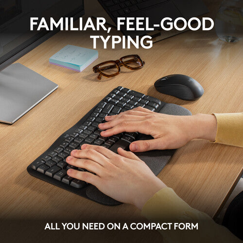 Logitech MK670 Wave Keys Wireless Ergonomic Keyboard & Mouse Combo - Black