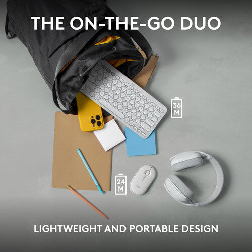 Logitech Pebble 2 Wireless Bluetooth Keyboard & Mouse Combo - Tonal White