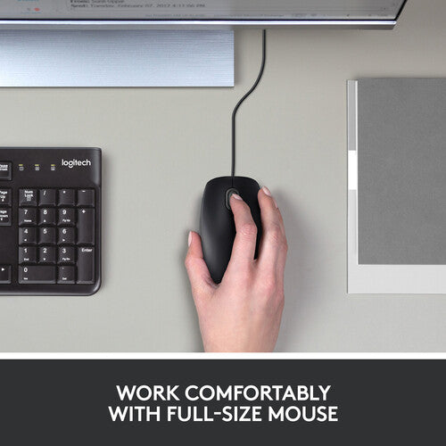 Logitech B100 Optical USB Wired Mouse – Black