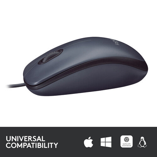 Logitech B100 Optical USB Wired Mouse – Black