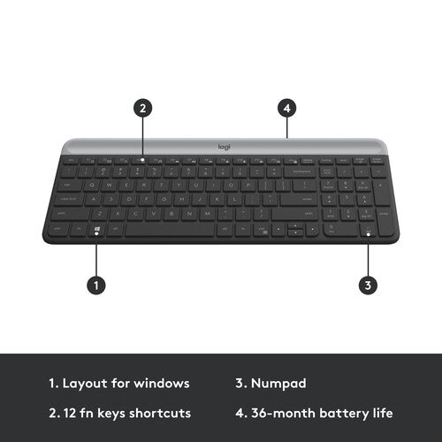 Logitech MK470 Slim Wireless Keyboard and Mouse Combo – Graphite