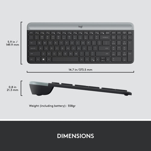 Logitech MK470 Slim Wireless Keyboard and Mouse Combo – Graphite