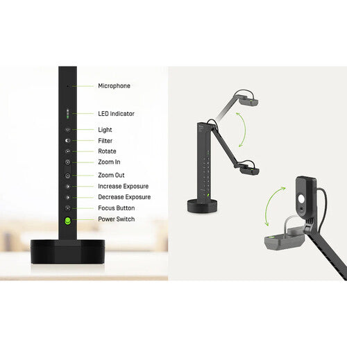 IPEVO VZ-X Ultra 13MP Wireless HDMI & USB Document Camera with 4K Wireless Display Receiver