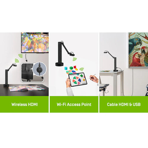 IPEVO VZ-X Ultra 13MP Wireless HDMI & USB Document Camera with 4K Wireless Display Receiver
