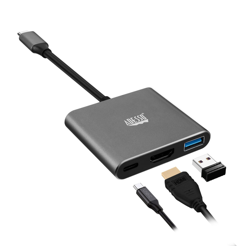 Adesso AUH-4010 3-in-1 USB-C Multiport Hub (4K HDMI)