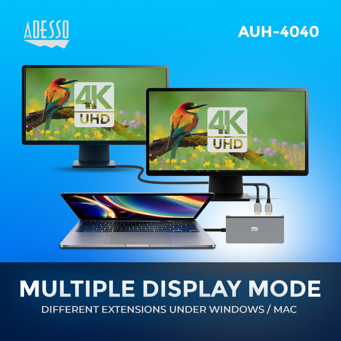 Adesso AUH-4040 9-in-1 USB-C Docking Station for Education