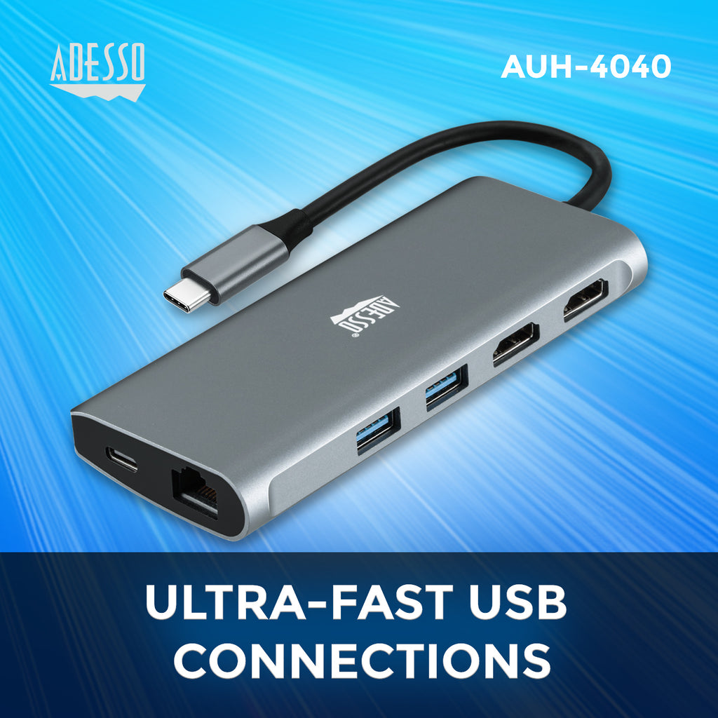 Adesso AUH-4040 9-in-1 USB-C Docking Station for Education