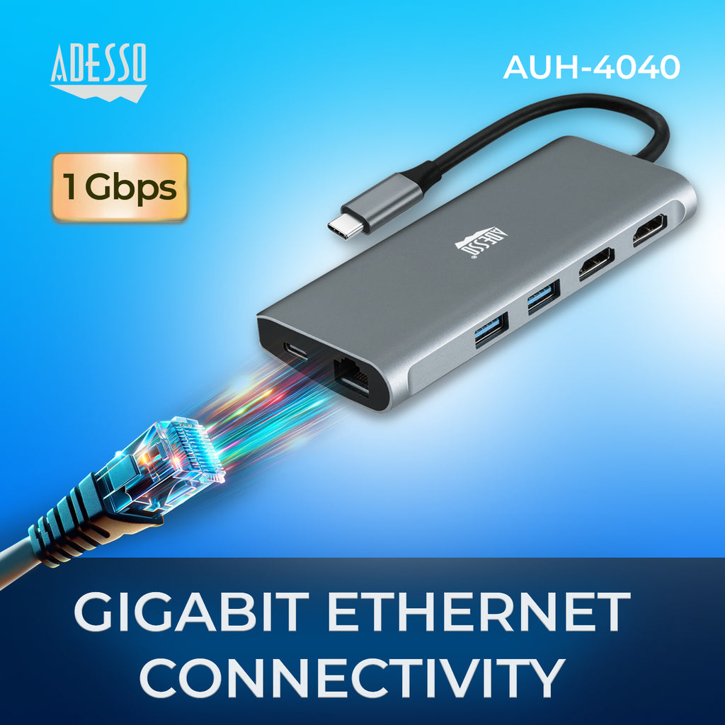 Adesso AUH-4040 9-in-1 USB-C Docking Station for Education